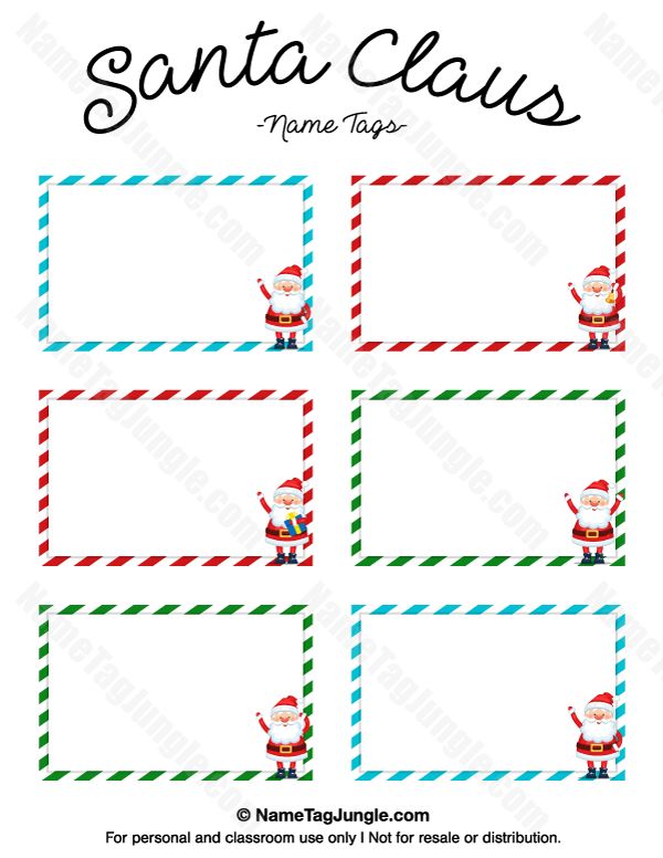 printable name tags from santa