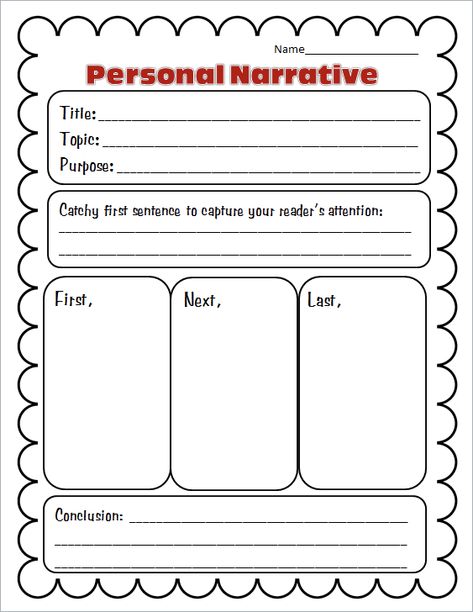 printable narrative organizer