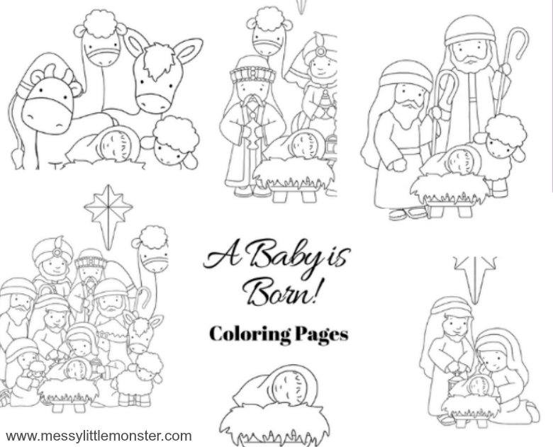 printable nativity coloring pages