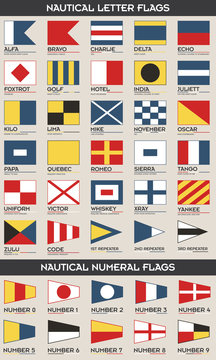 Nautical Flags Letters and Numbers Stock-Vektorgrafik | Adobe Stock