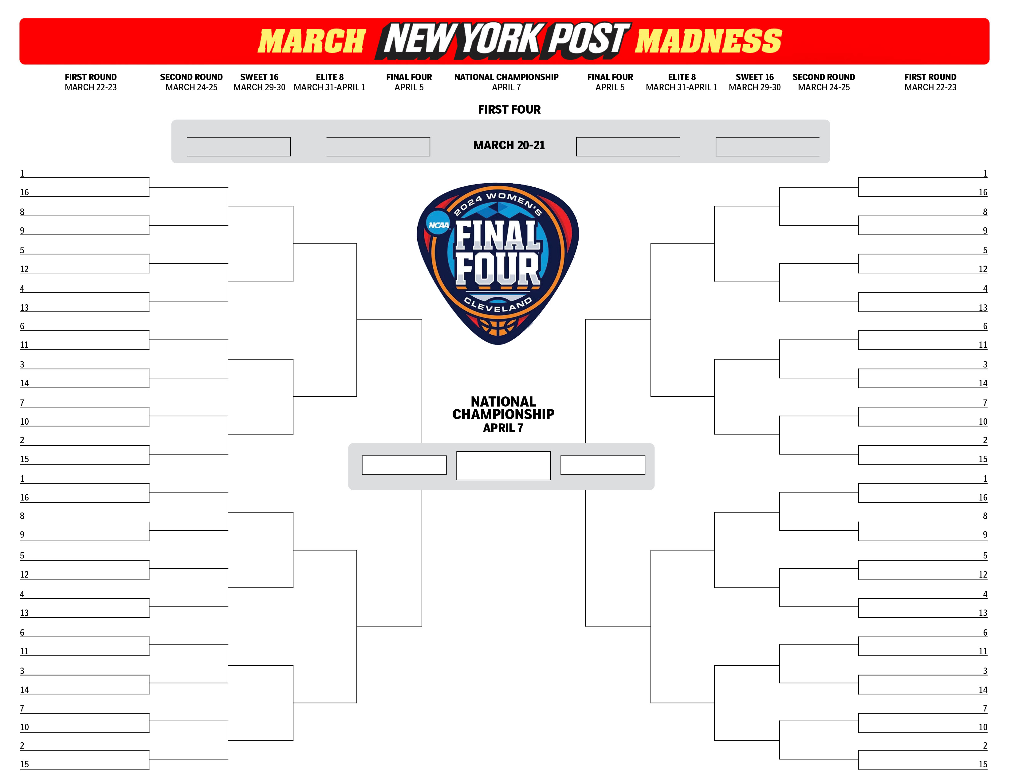 Fillable NCAA Bracket ≡ Fill Out March Madness Bracket Template