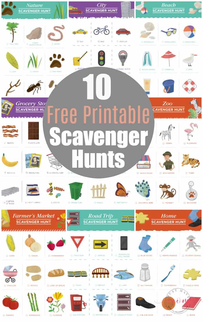 printable neighborhood scavenger hunt