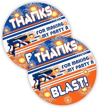 Dart Gun Party Favor Stickers - 40 Favor Bag Stickers ... - Amazon.com