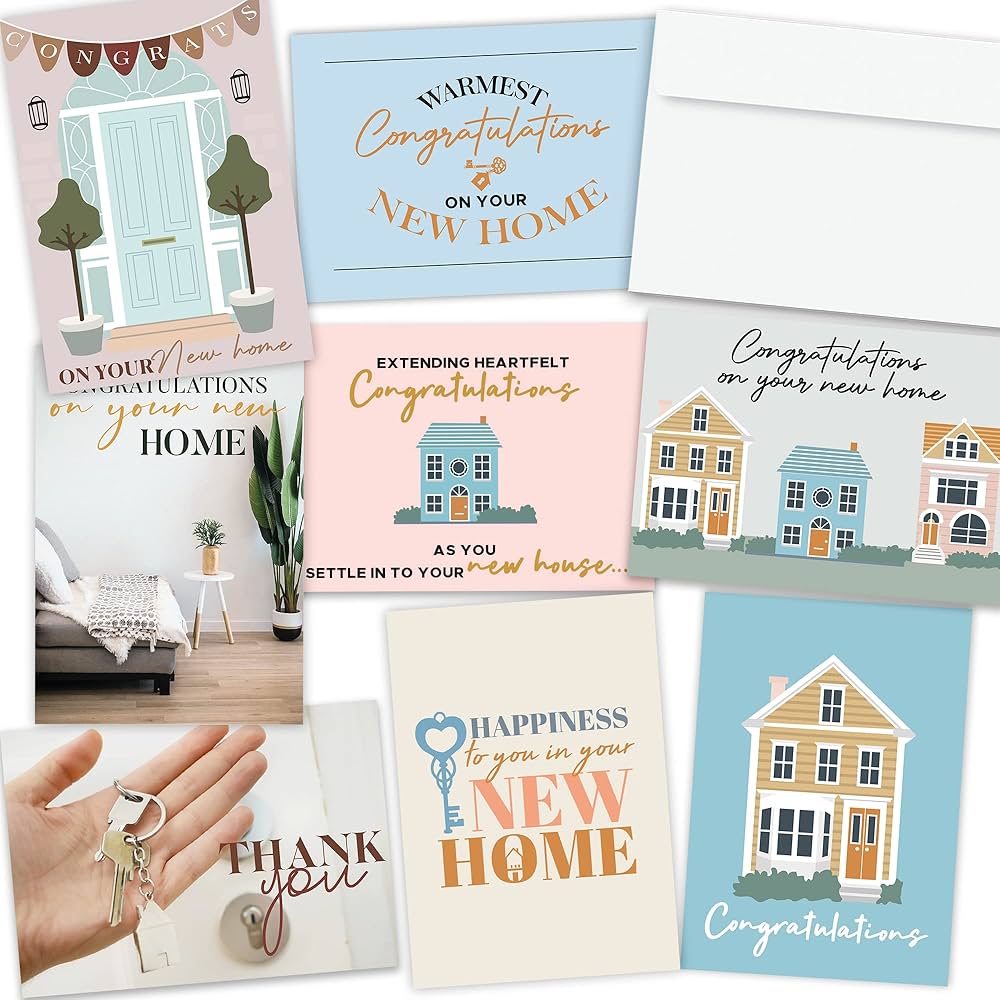 Old English Co. New Home Confetti Card - A6, Gold Curacao