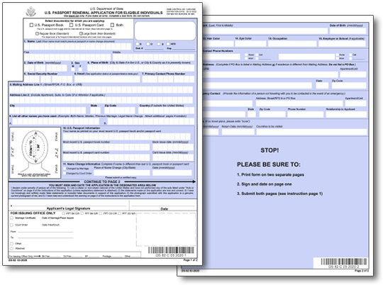 printable new passport application