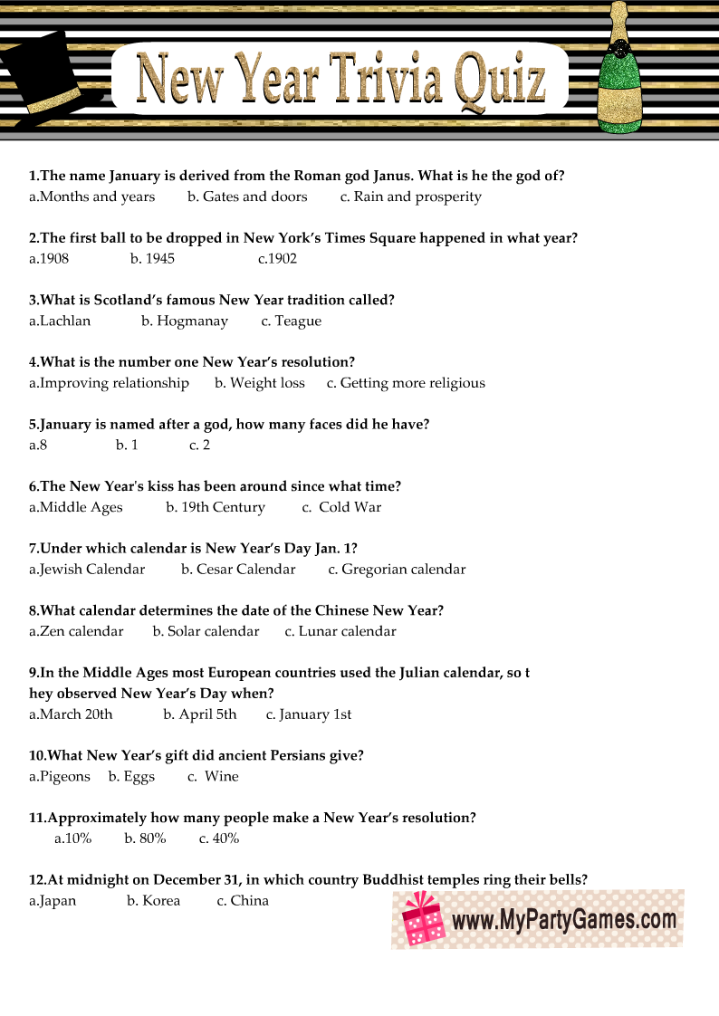 printable new year quiz questions and answers