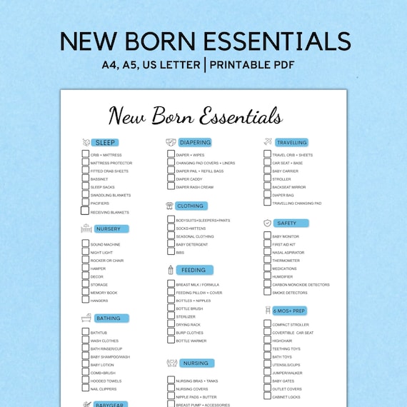 printable newborn shopping list