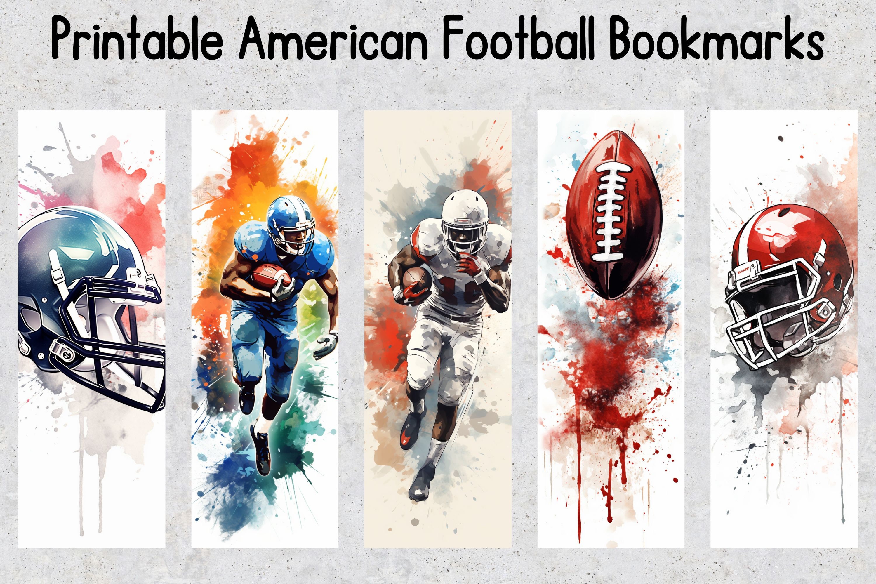 45 American Football Printable Bookmarks Football Digital 