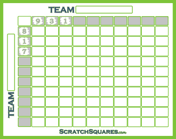 Football Square Pool Scratch-Off Cards