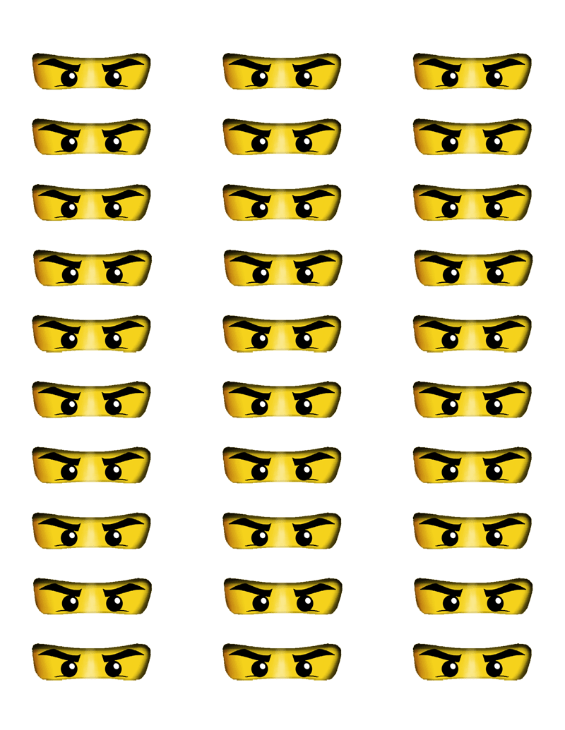 Ninjago Lollipops and Printable Ninjago Eyes