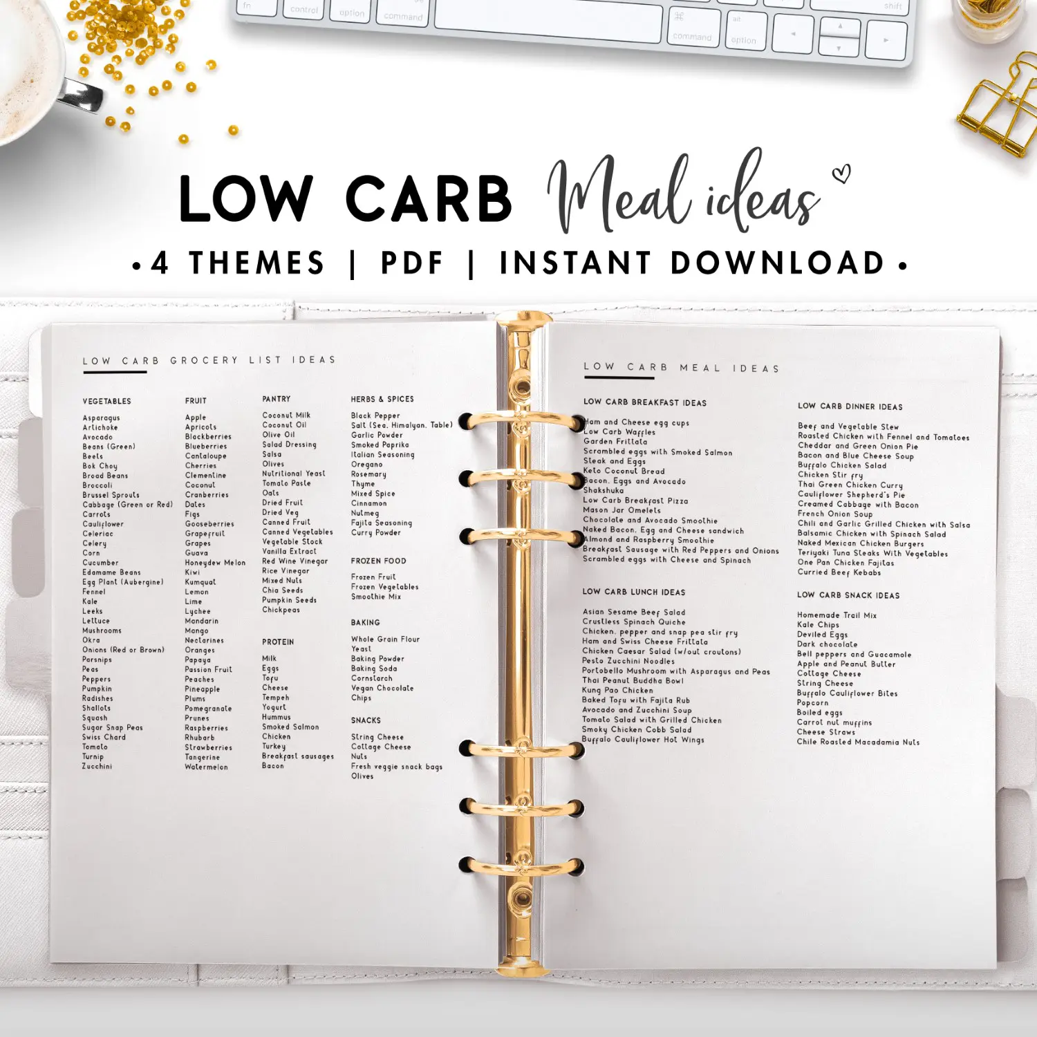 printable no carb grocery list