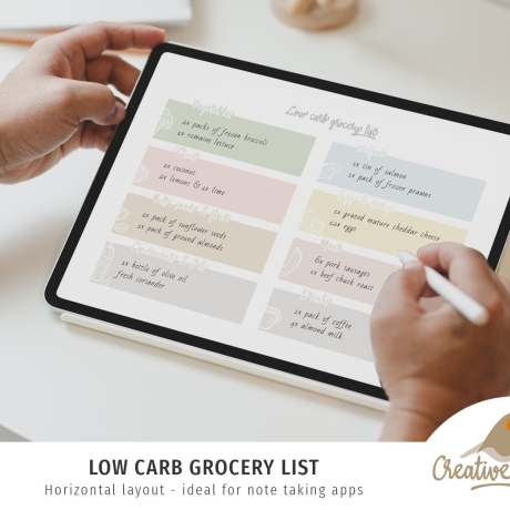printable no carb grocery list