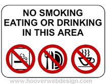 Printable No Smoking Eating Or Drinking In This Area Temporary Sign