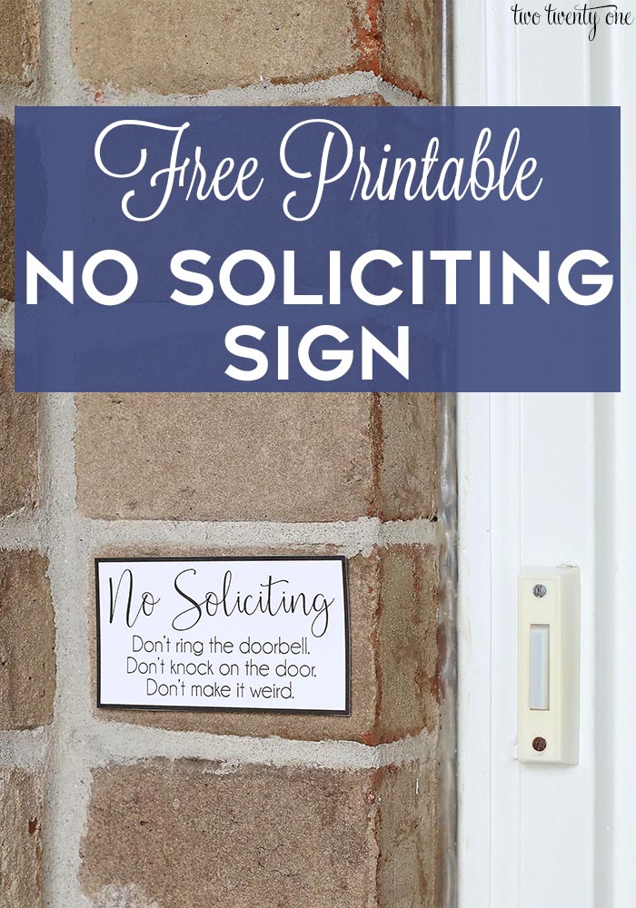 printable no soliciting door sign