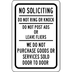 printable no soliciting door sign