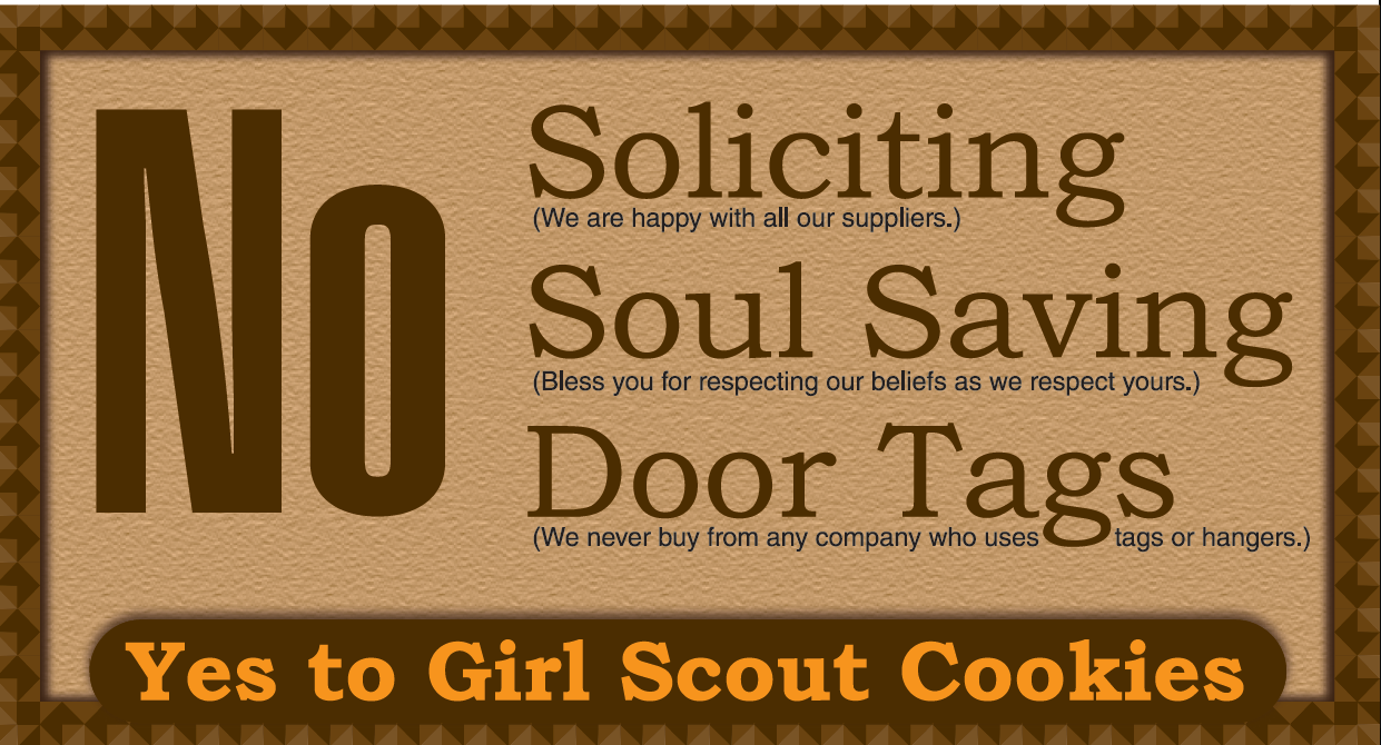 printable no soliciting door sign