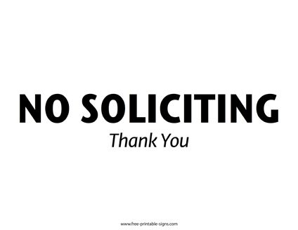 Printable No Soliciting Sign - Free Printable Signs