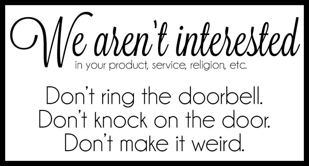 No Soliciting Sign - Free Printable