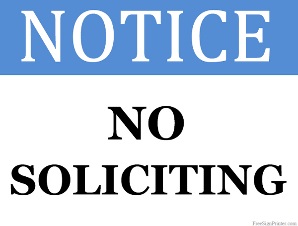 printable no soliciting signs for homes