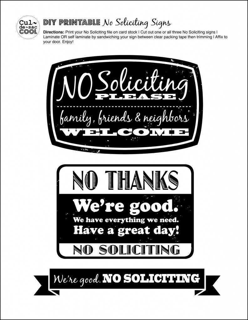 printable no soliciting signs