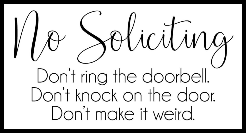 printable no soliciting signs