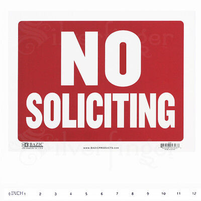 NO SOLICITING Sign • Door Signs Store Office Shop — Red+White 9x12 ...