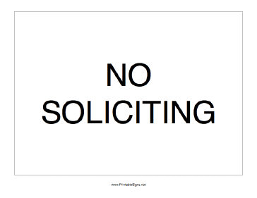 Printable No Soliciting Sign