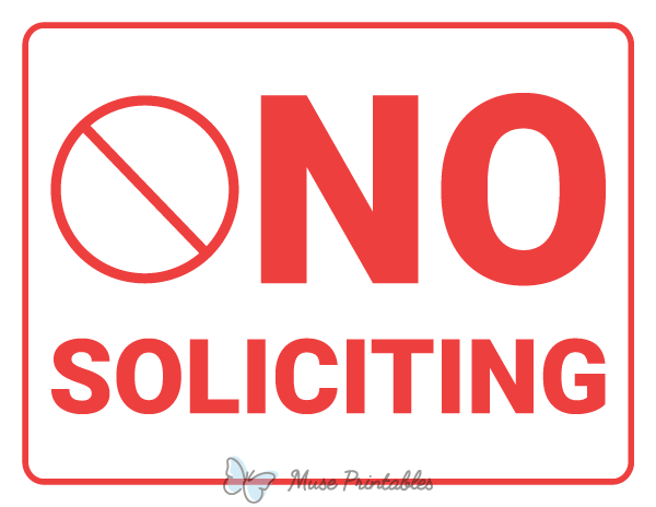 printable no soliciting signs