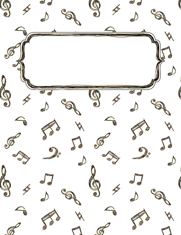 Printable Music Doodle Binder Cover