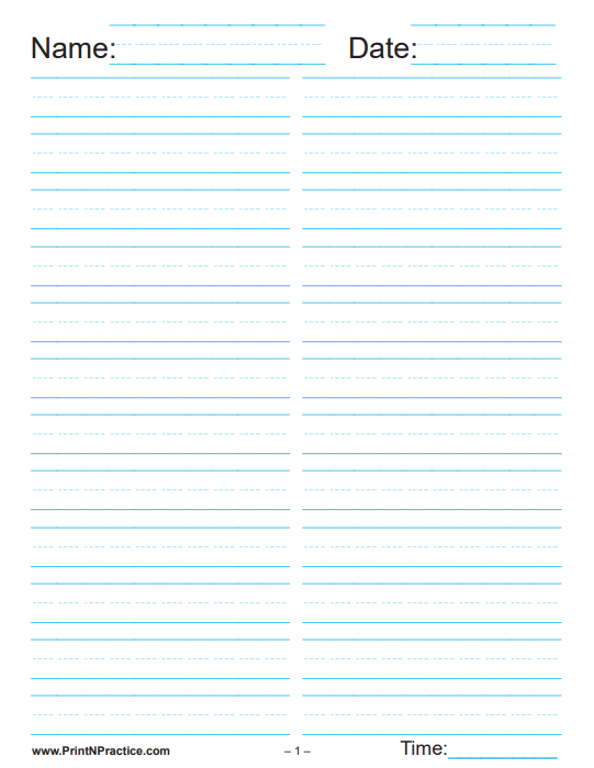 printable notebook paper word