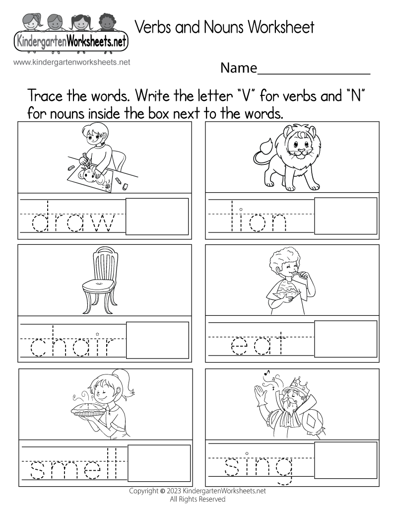 Verbs and Nouns Worksheet - Free Printable, Digital, &  PDF