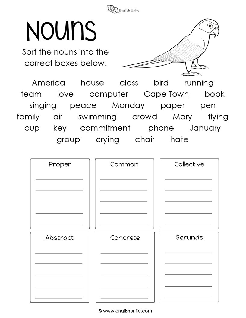 Noun Worksheets - Gustavo Rubino Ernesto