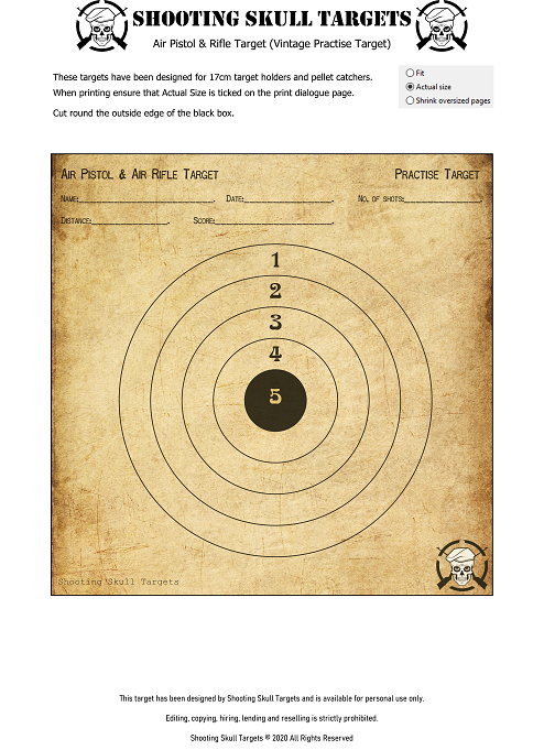 printable nra rifle targets