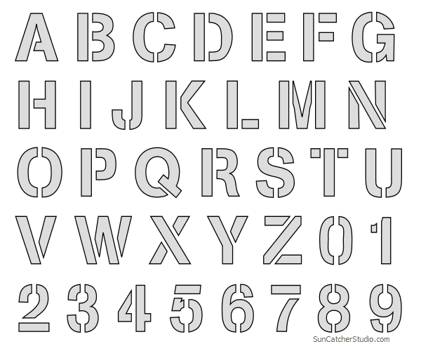 printable number and letter stencils