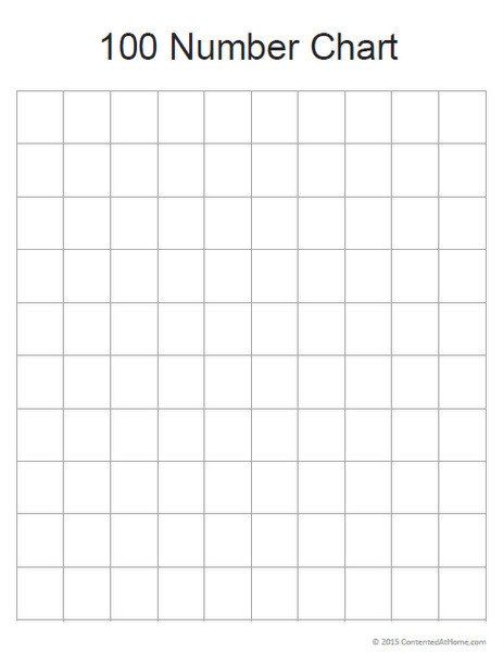 Free Math Printable: Blank 100 Number Chart