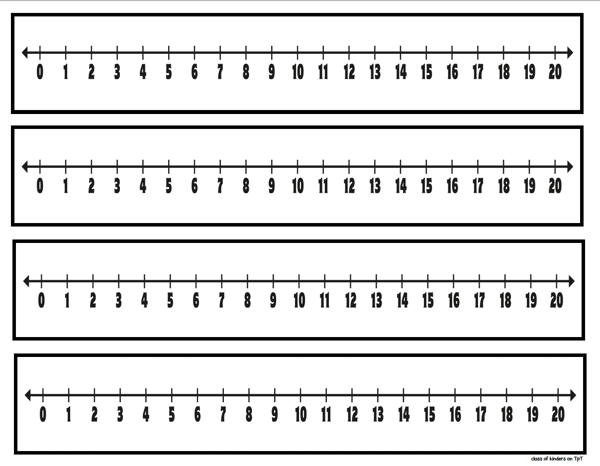 Number Line Math Posters &  Student Number Lines 0-20 - Class of ...