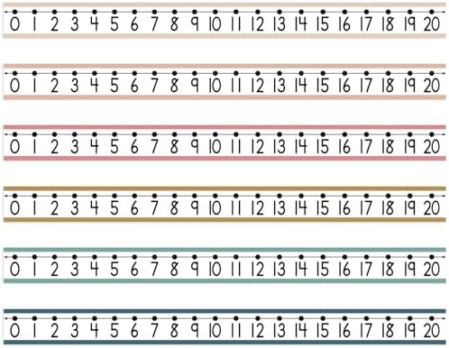 Amazon.com: 48 Pieces 0 to 20 Desk Number Lines Number Line Strips ...