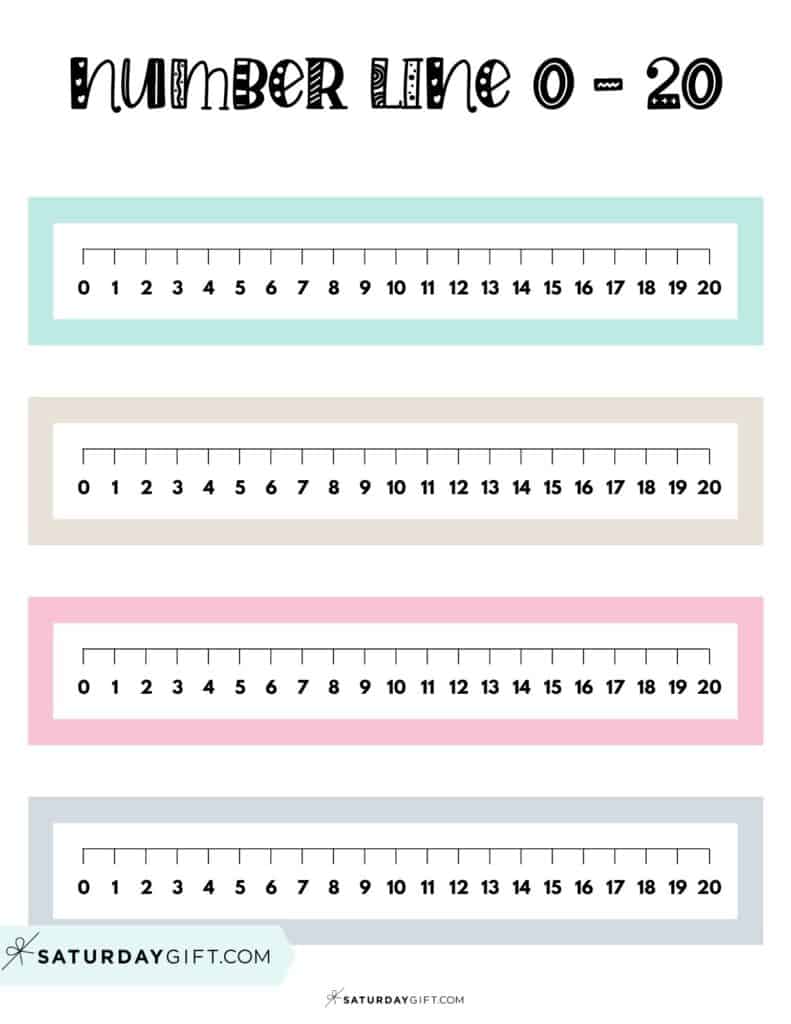 Number Line to 20 - 8 Cute &  Free Printables and Blank Worksheets