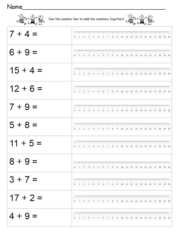 10 Printable Worksheets Number Line Addition. Addition Using a ...