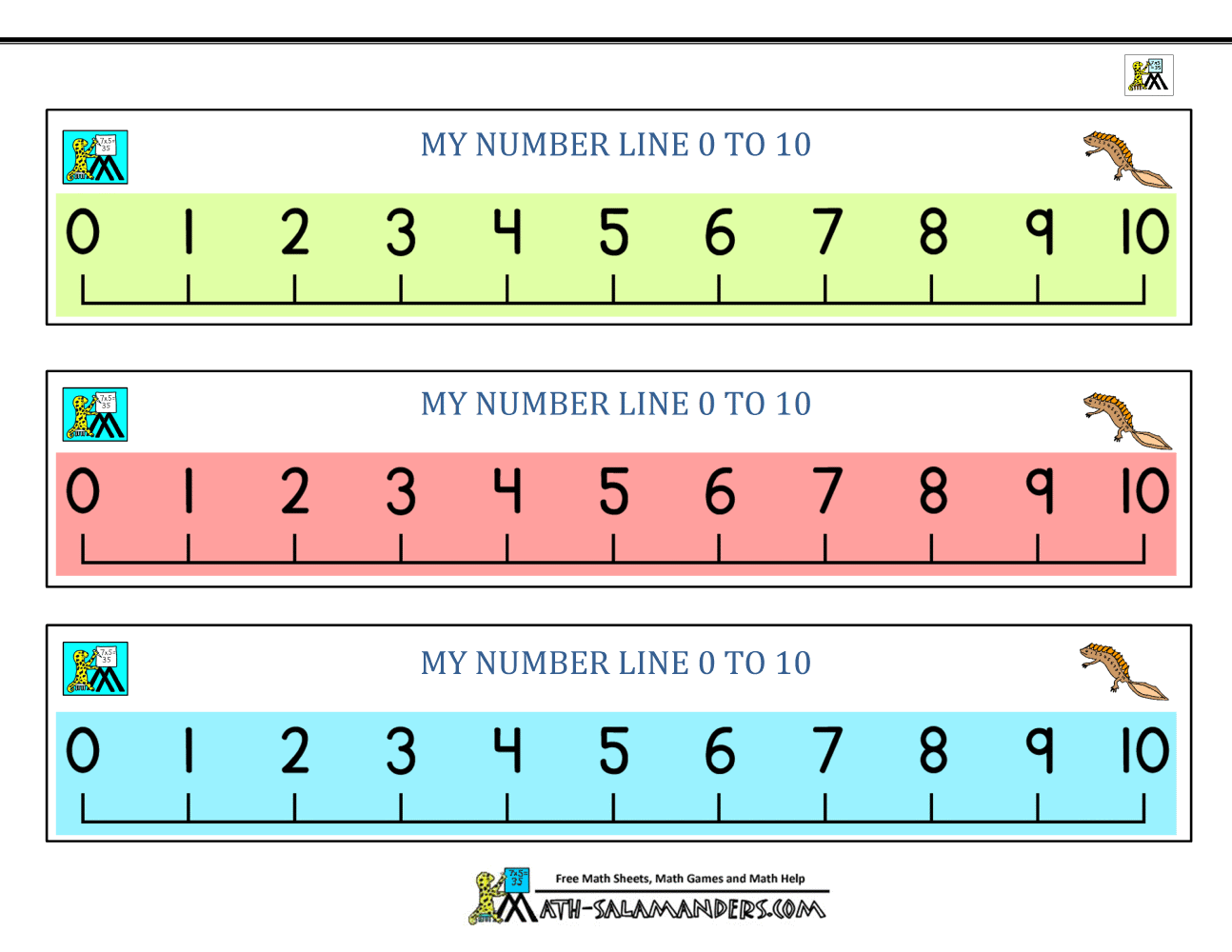 printable number line for preschoolers