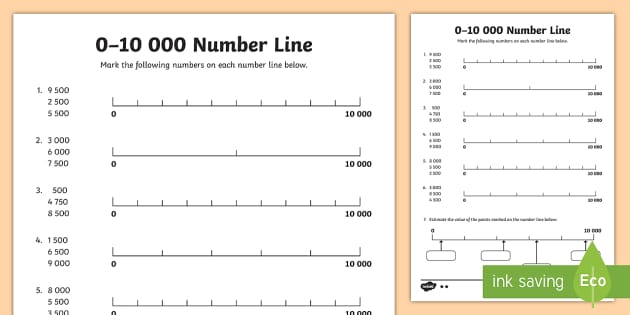 0 to 10 000 Number Line Activity (teacher made) - Twinkl