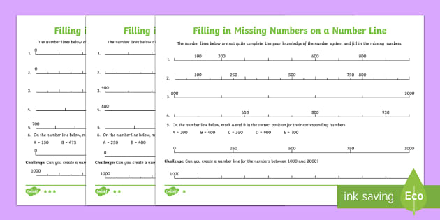 printable number line up to 1000