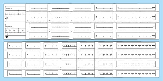 printable number line worksheet with