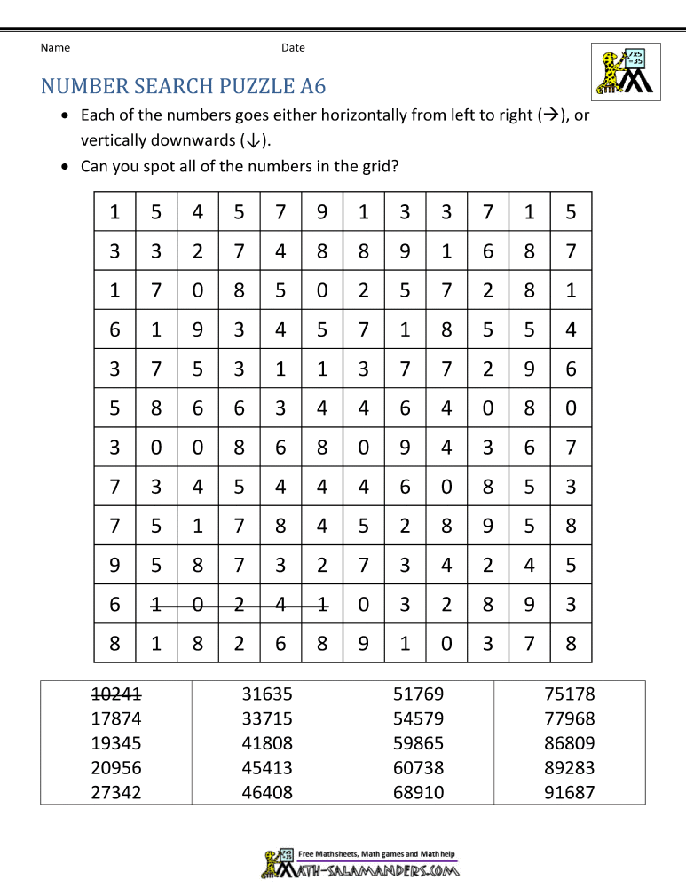 printable number puzzles for toddlers