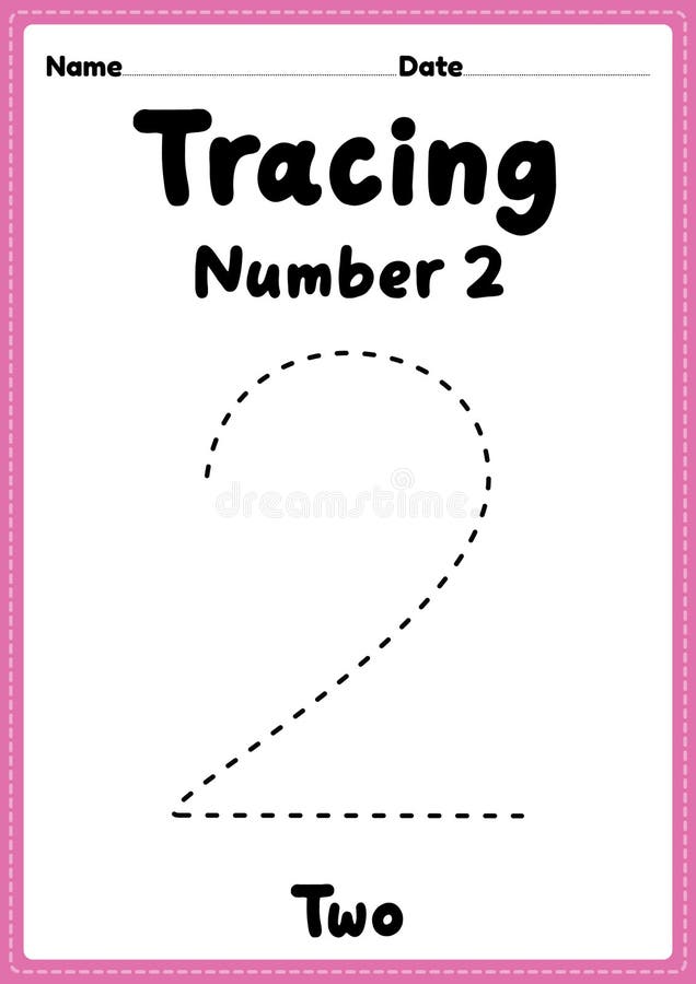 printable number tracing 2 worksheet