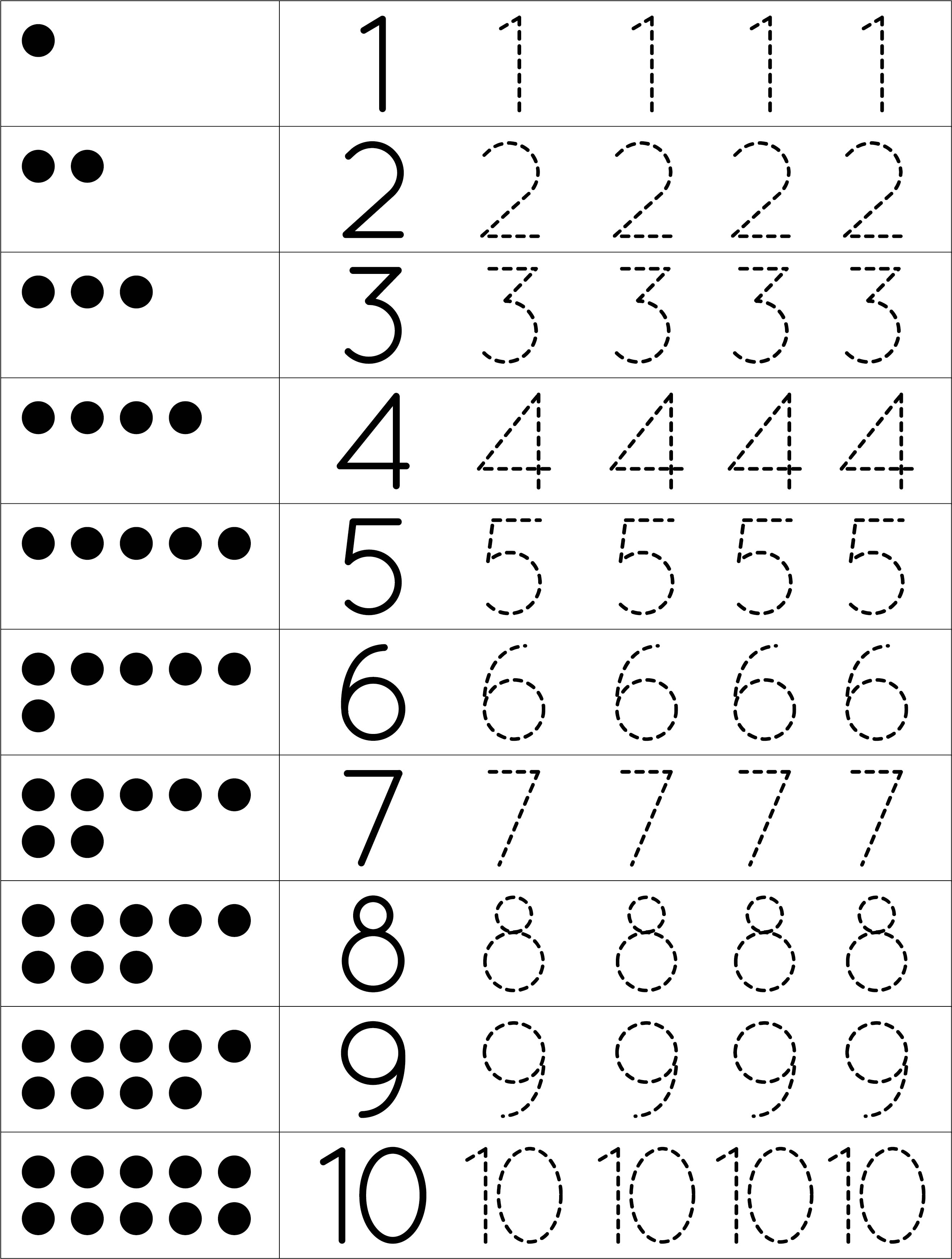 printable number tracing worksheet for