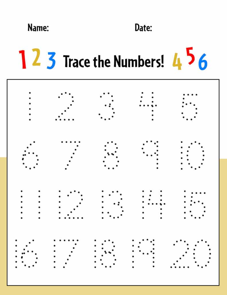 printable number tracing worksheet