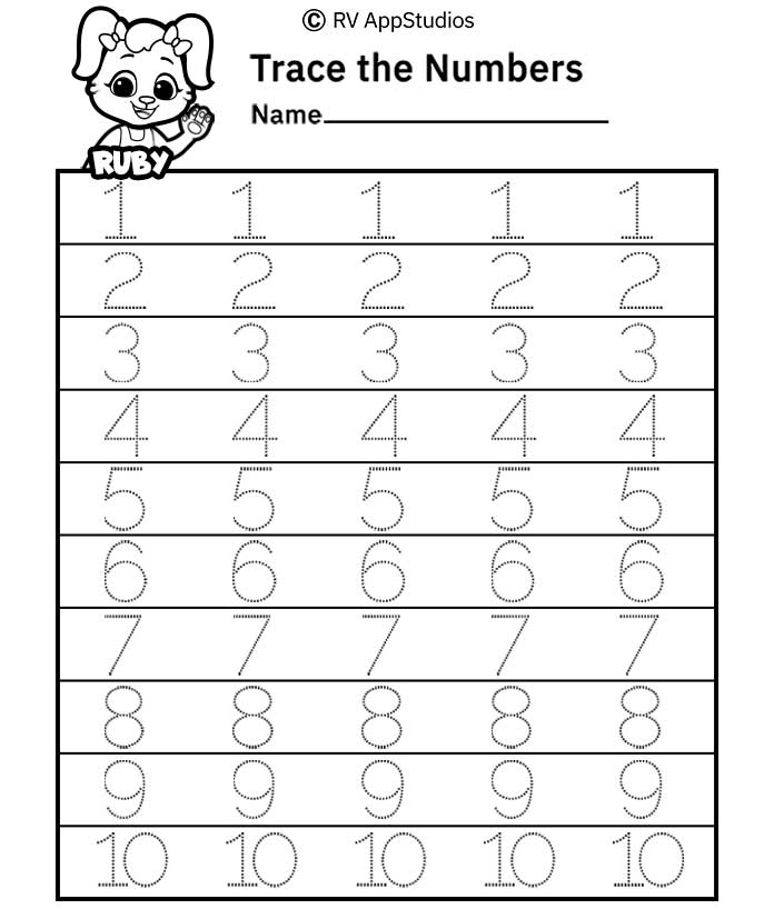 Tracing Worksheets Numbers 1-20! Free Preschool Worksheets,, 52% OFF
