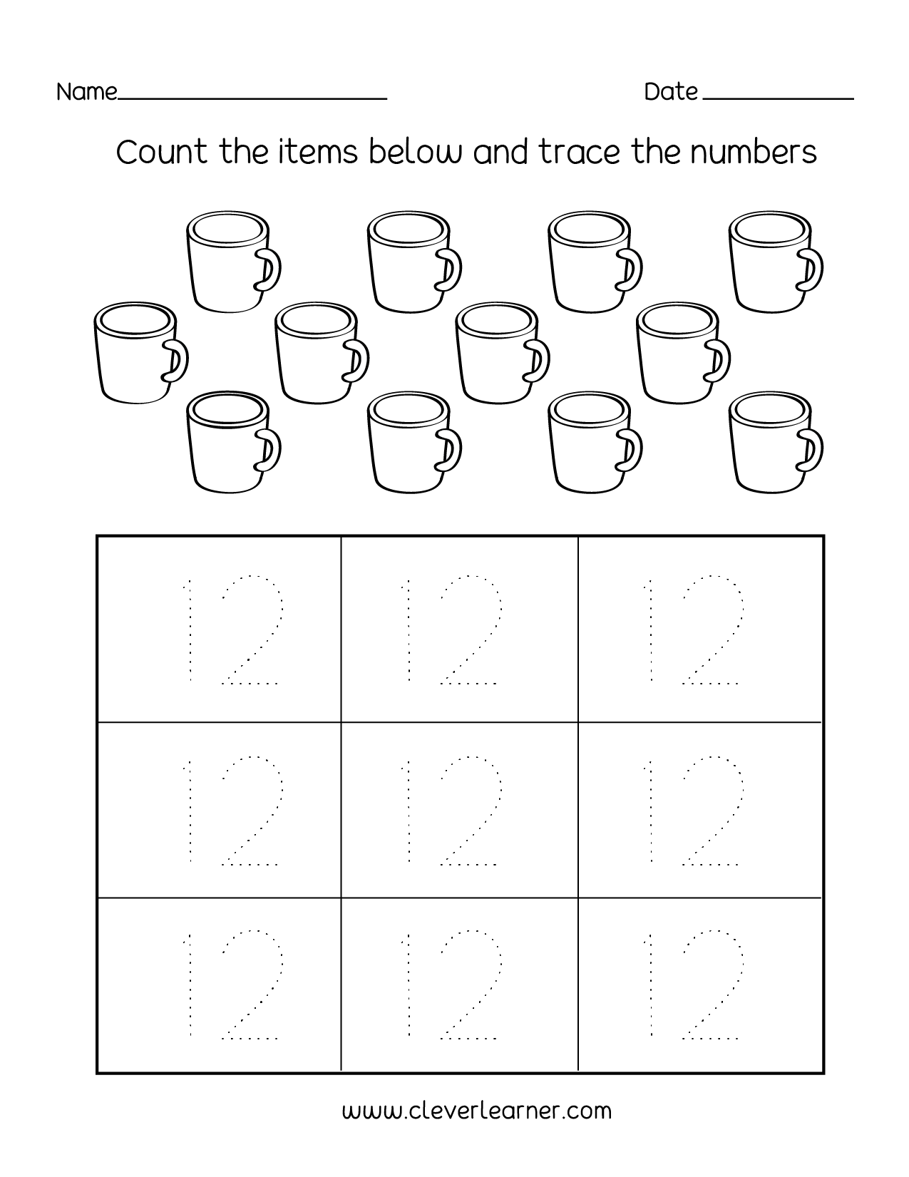 printable number worksheet for k 12
