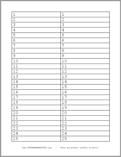 printable numbered tickets free